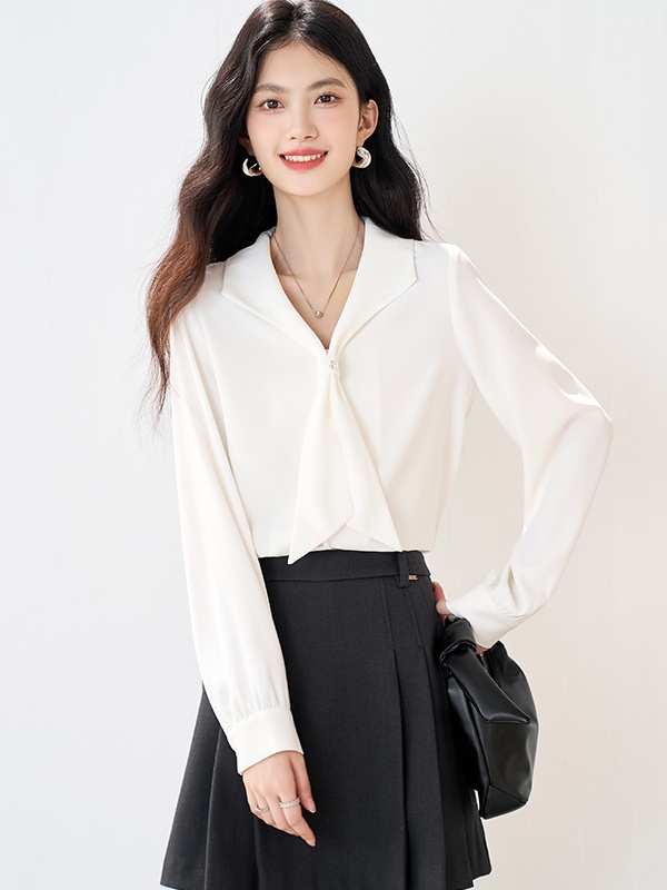 Commuting all-match small shirt autumn white shirt
