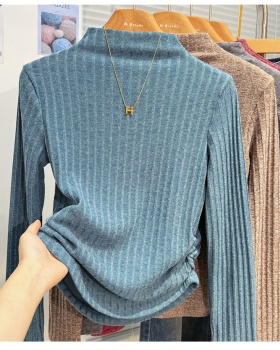 Plus velvet T-shirt inside the ride tops for women
