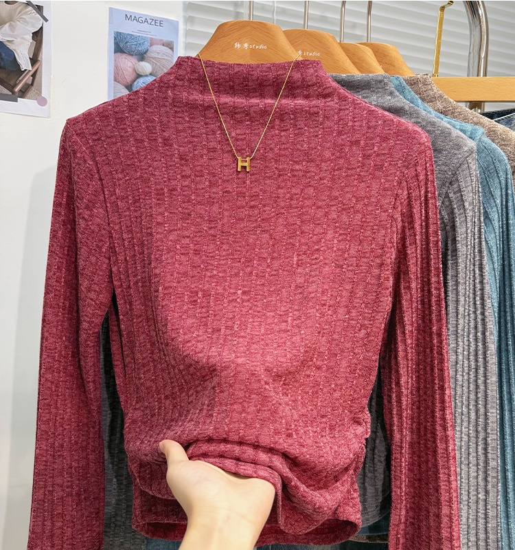 Plus velvet T-shirt inside the ride tops for women