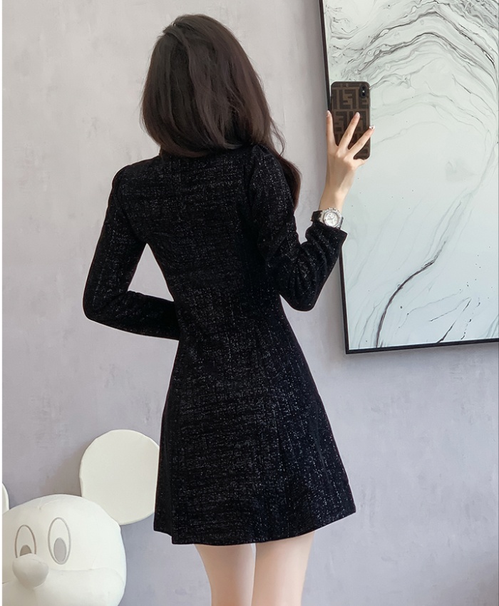 Autumn and winter liangsi dress pearl splice cheongsam