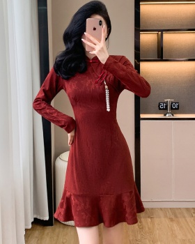 Temperament formal dress red cheongsam