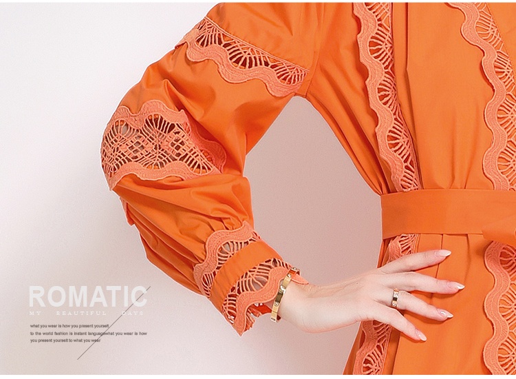 Autumn and winter A-line court style dress