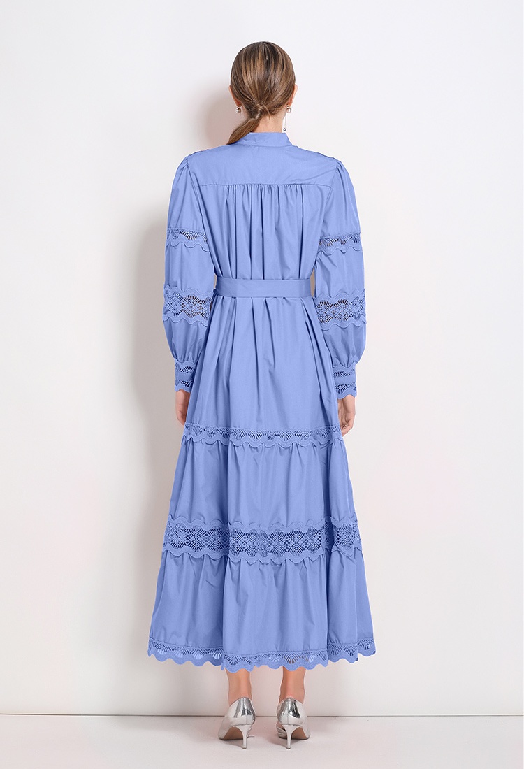 Autumn and winter A-line court style dress