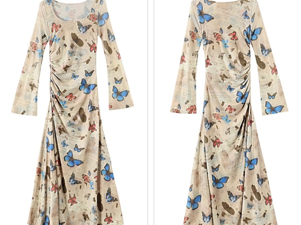 Package hip chouzhe dress printing long dress for women