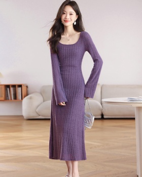 Knitted dress long dress a set for women