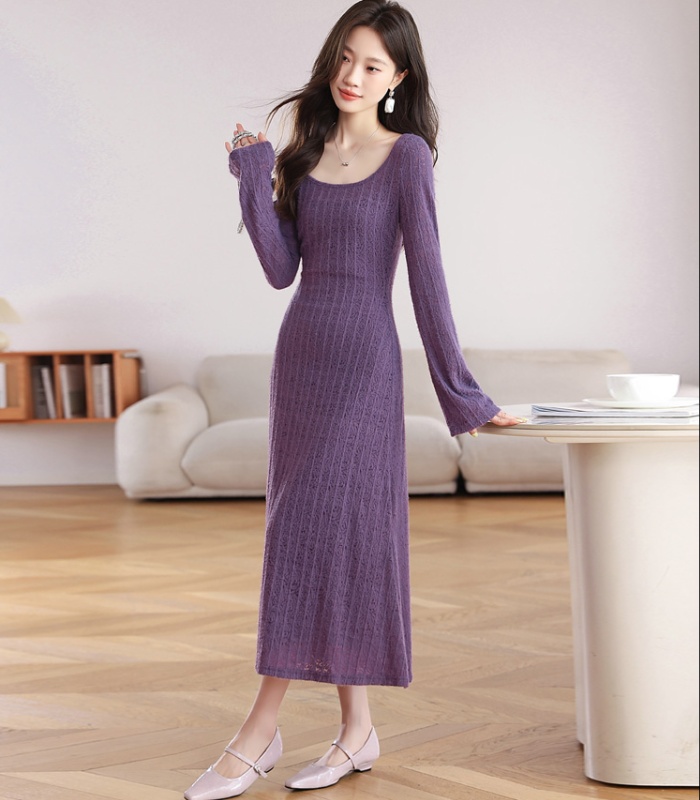 Knitted dress long dress a set for women