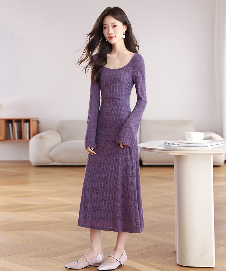 Knitted dress long dress a set for women