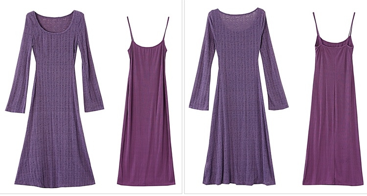 Knitted dress long dress a set for women