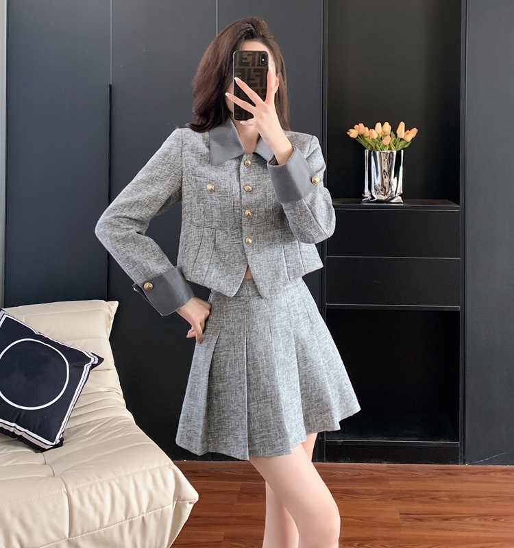 Retro business suit autumn skirt 2pcs set
