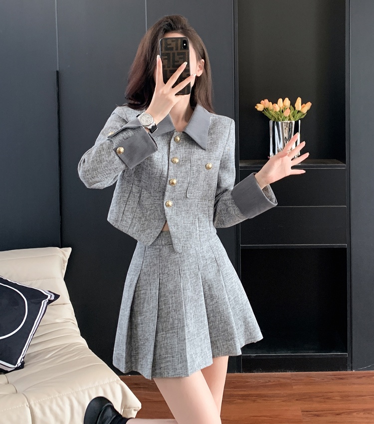 Retro business suit autumn skirt 2pcs set