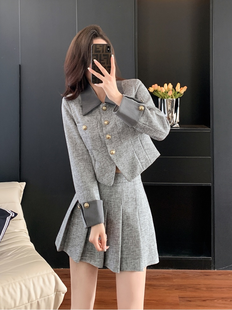 Retro business suit autumn skirt 2pcs set