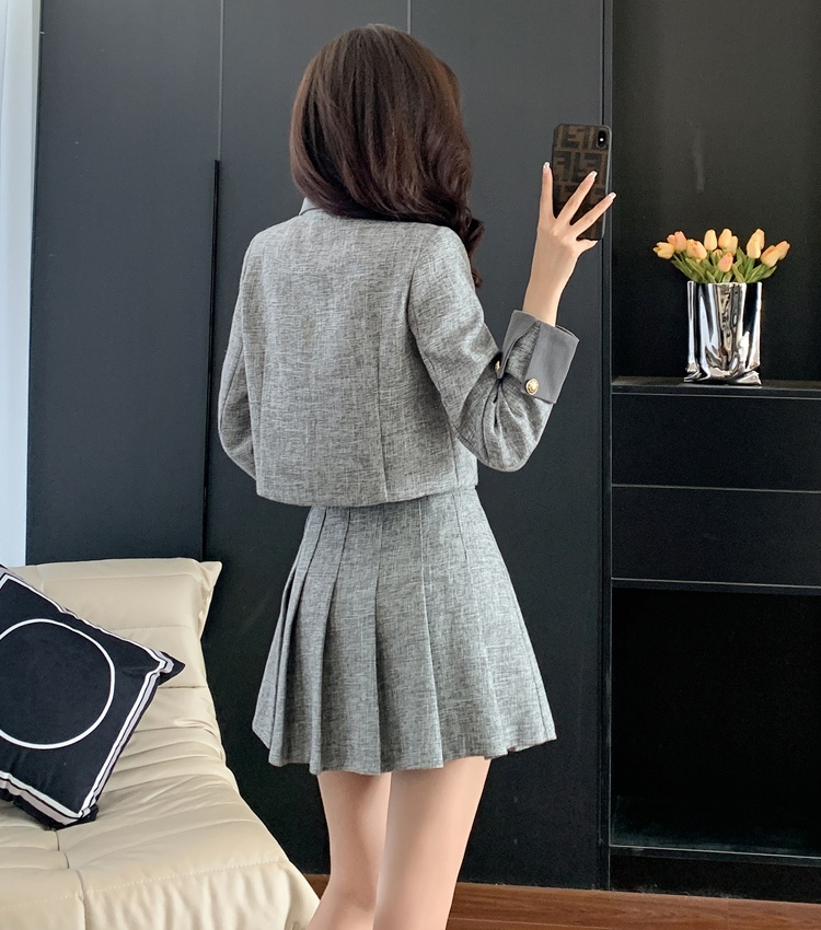 Retro business suit autumn skirt 2pcs set