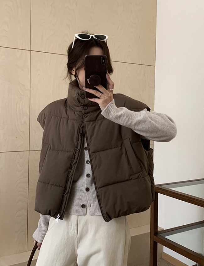 Korean style vest cstand collar cotton coat for women