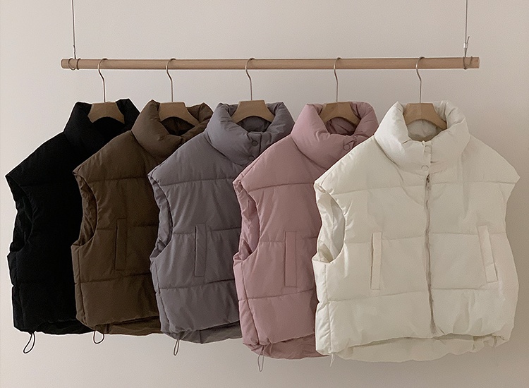 Korean style vest cstand collar cotton coat for women