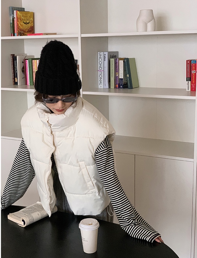 Korean style vest cstand collar cotton coat for women