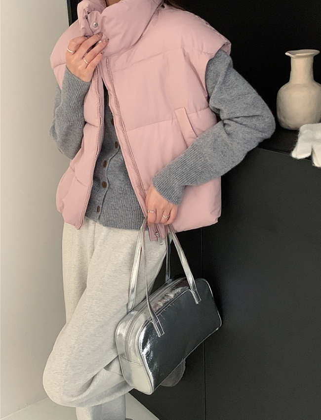 Korean style vest cstand collar cotton coat for women