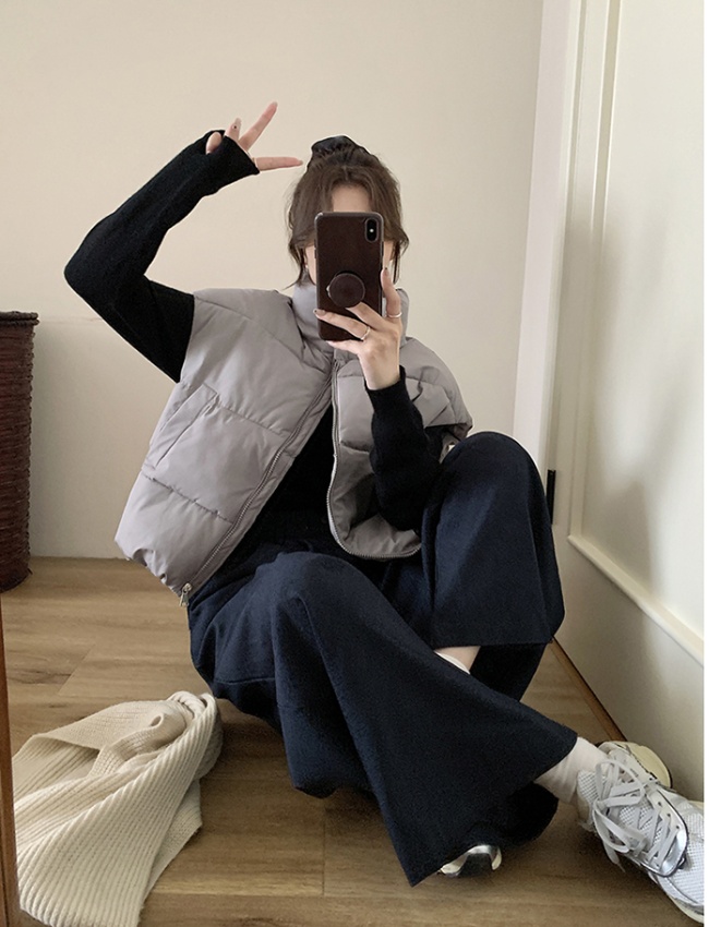 Korean style vest cstand collar cotton coat for women