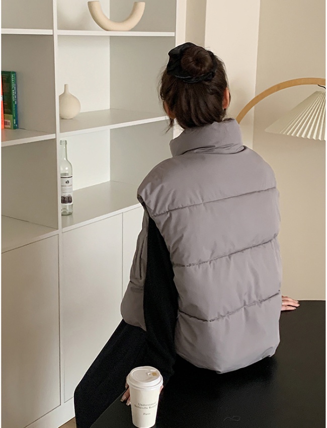 Korean style vest cstand collar cotton coat for women