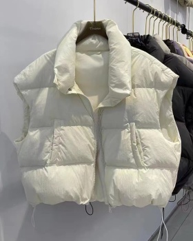 Short sleeveless cotton coat all-match down vest for women