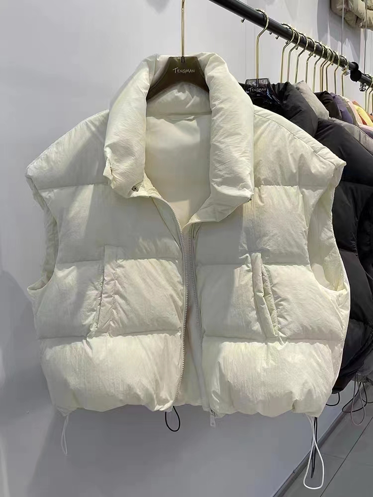 Short sleeveless cotton coat all-match down vest for women