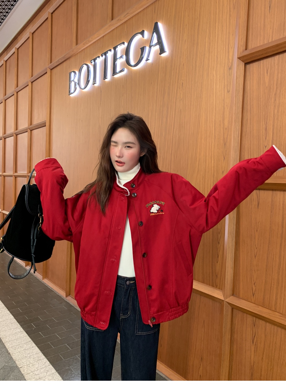 Clip cotton thick loose tops thermal elmo coat for women
