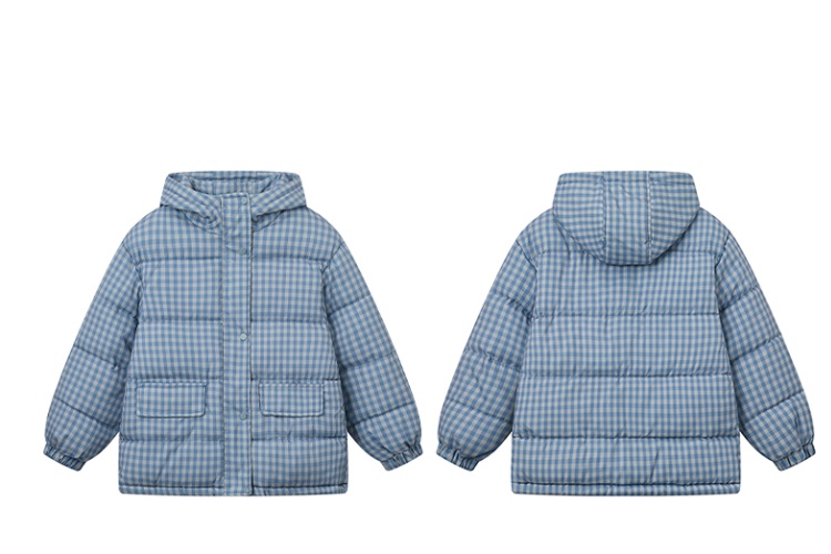 Autumn and winter hooded coat lovely plaid cotton coat
