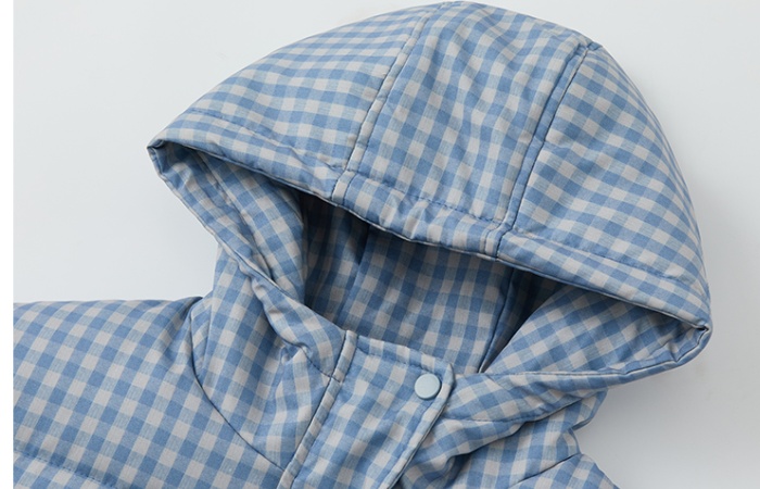 Autumn and winter hooded coat lovely plaid cotton coat