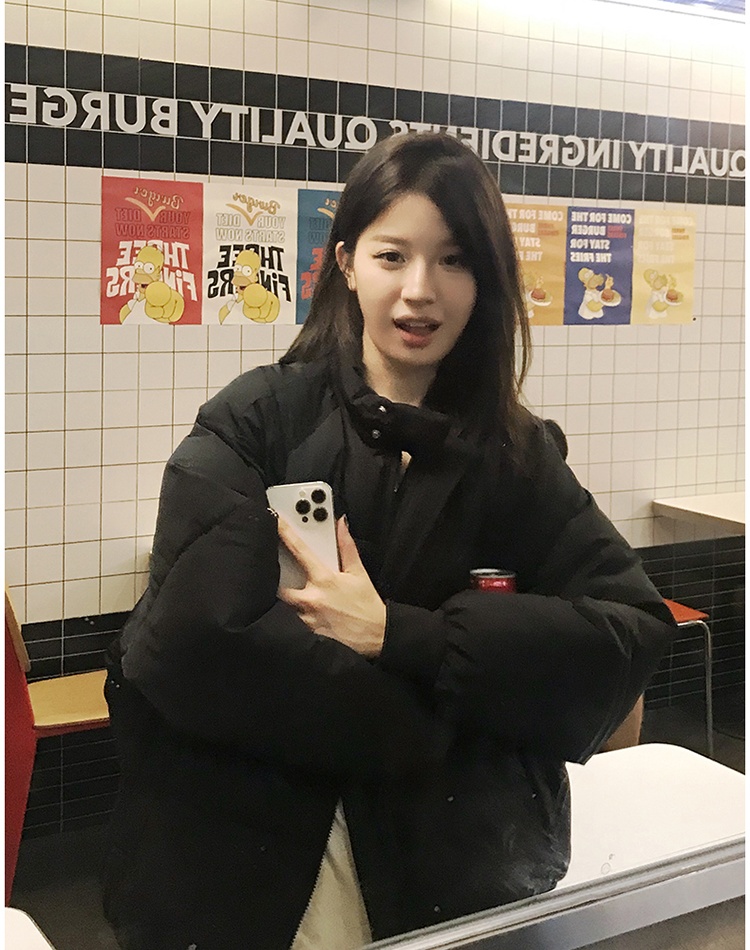 Down Korean style students jacket couples cotton coat