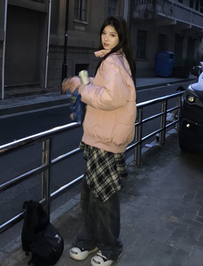 Down Korean style students jacket couples cotton coat