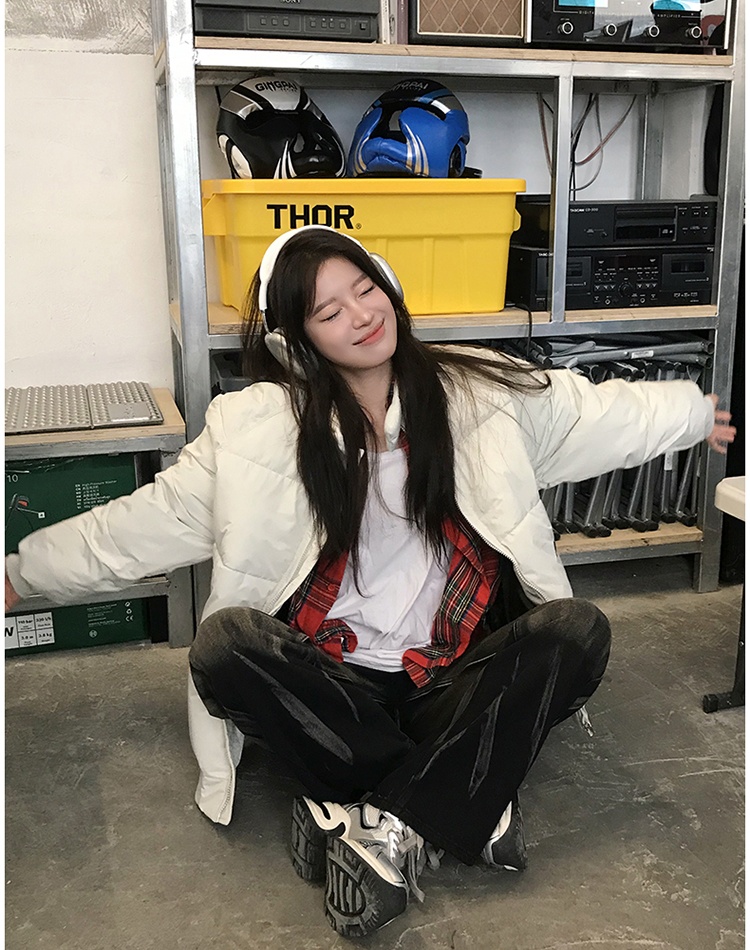 Down Korean style students jacket couples cotton coat