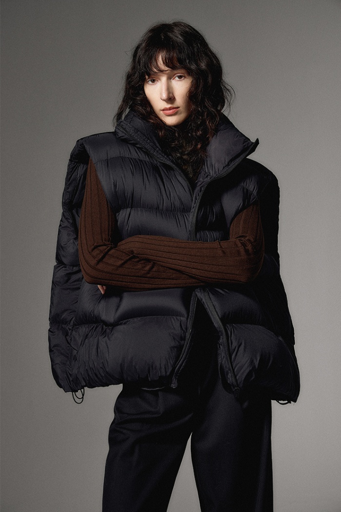 Brown fashion vest wears outside waistcoat for women