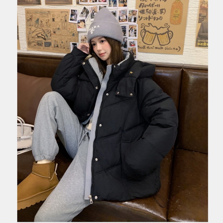 Winter thick coat white short cotton coat
