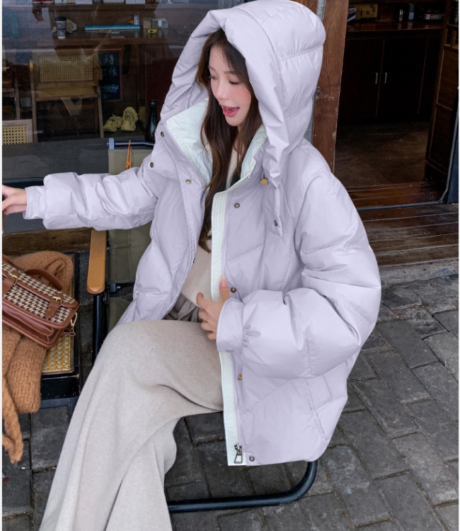 Winter thick coat white short cotton coat