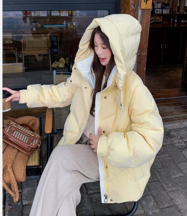 Winter thick coat white short cotton coat