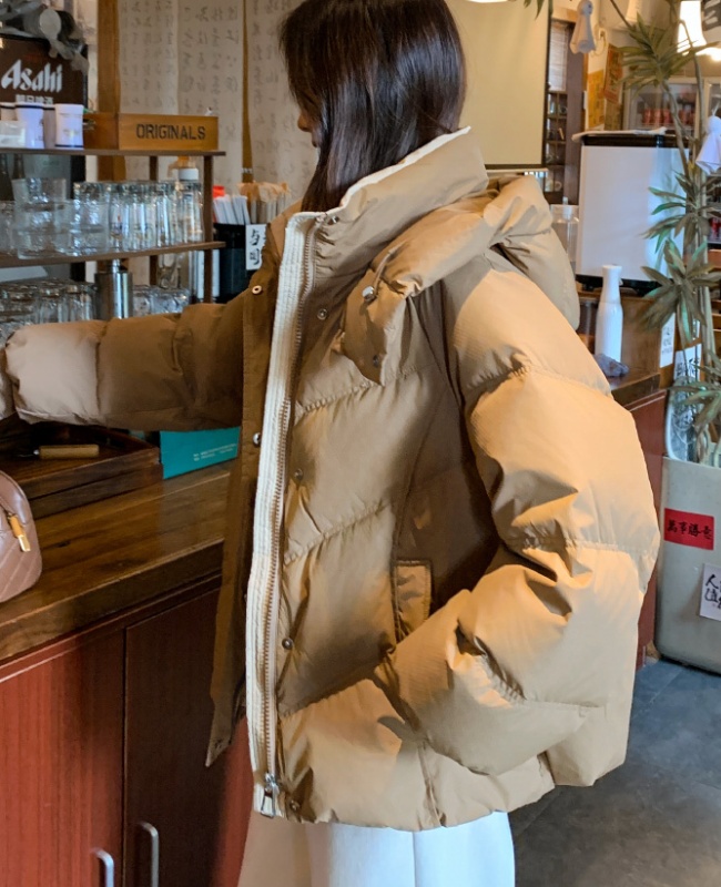 Winter thick coat white short cotton coat