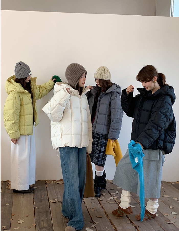 Box hooded coat Korean style loose down coat for women
