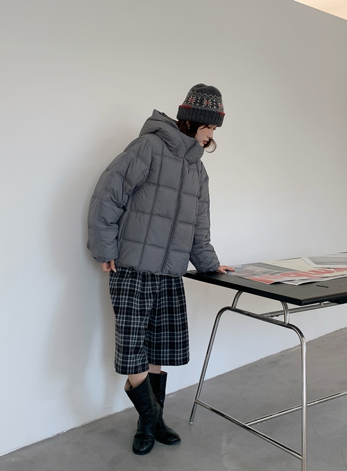 Box hooded coat Korean style loose down coat for women