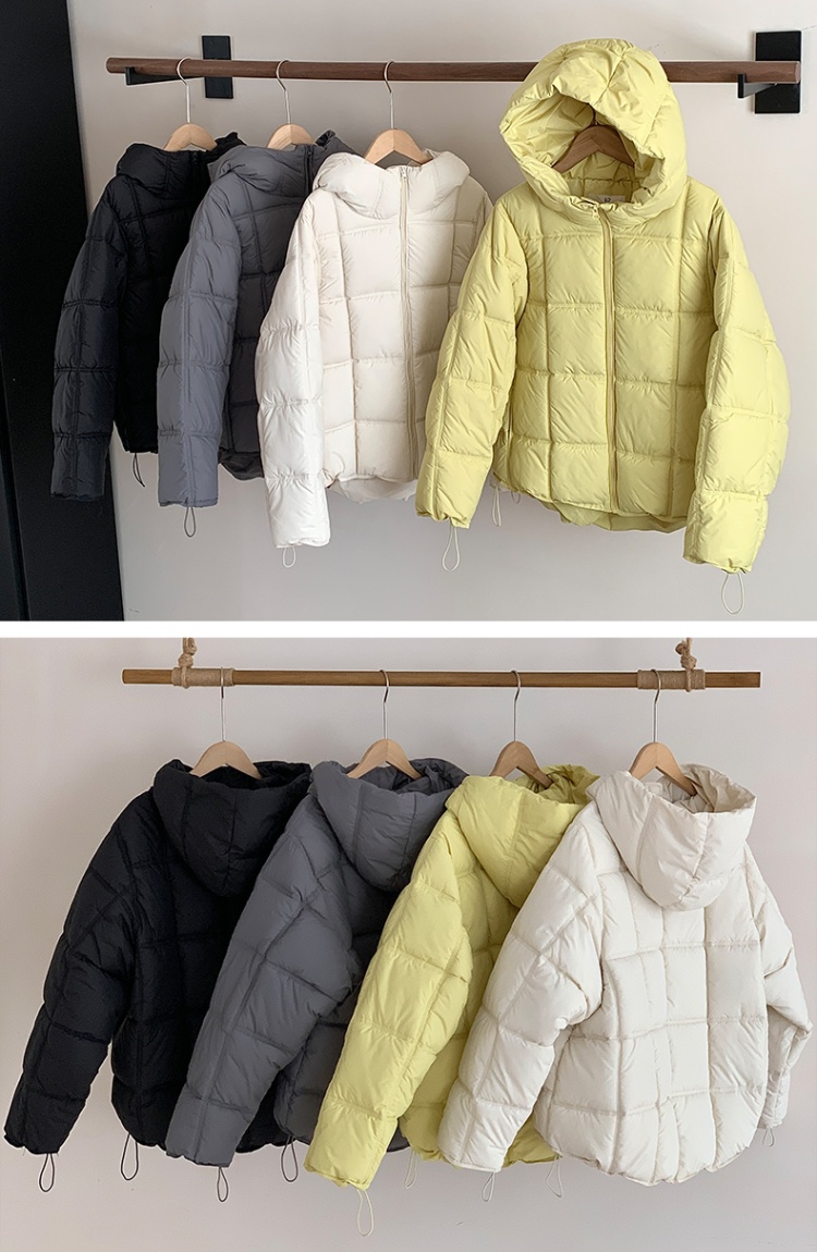 Box hooded coat Korean style loose down coat for women