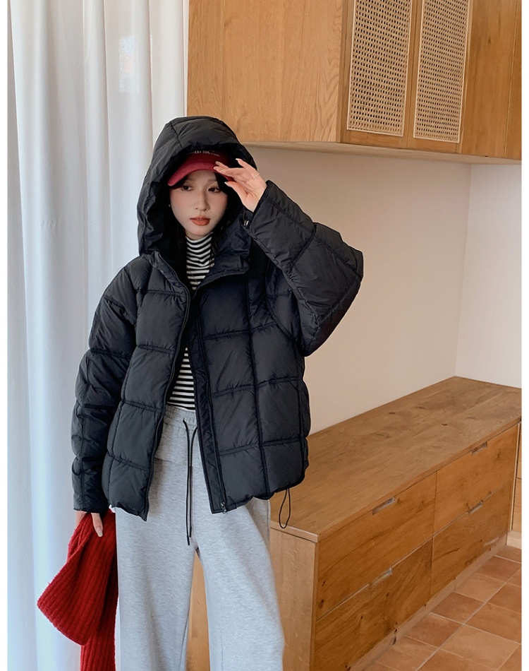 Box hooded coat Korean style loose down coat for women