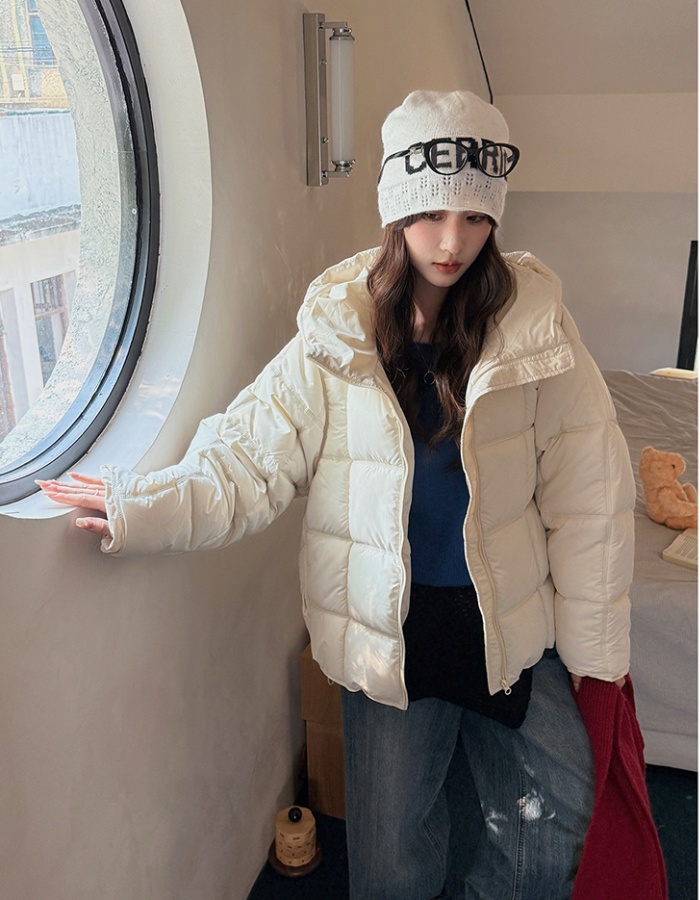 Box hooded coat Korean style loose down coat for women