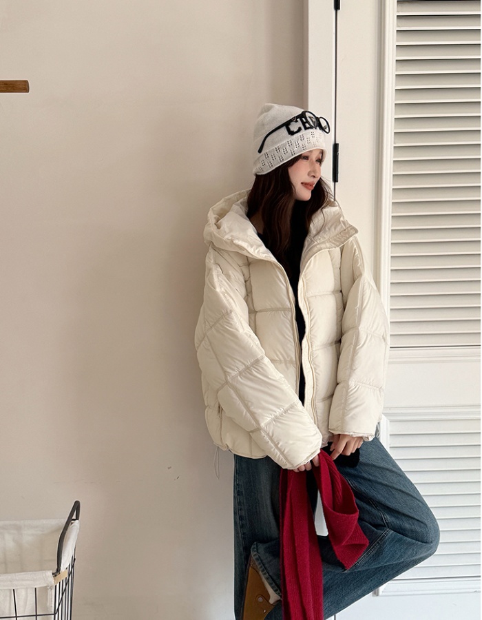 Box hooded coat Korean style loose down coat for women