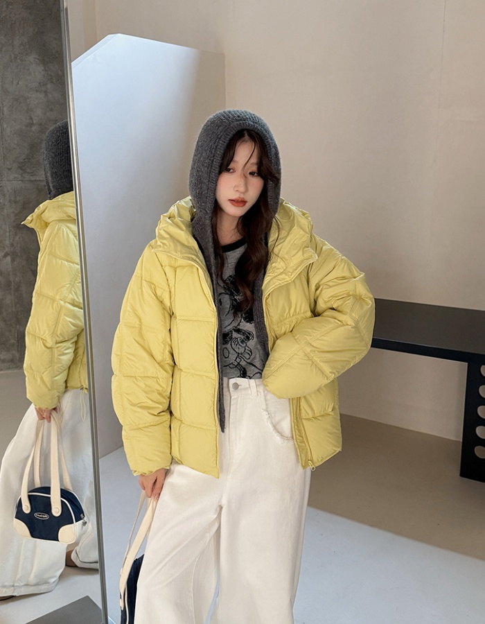 Box hooded coat Korean style loose down coat for women