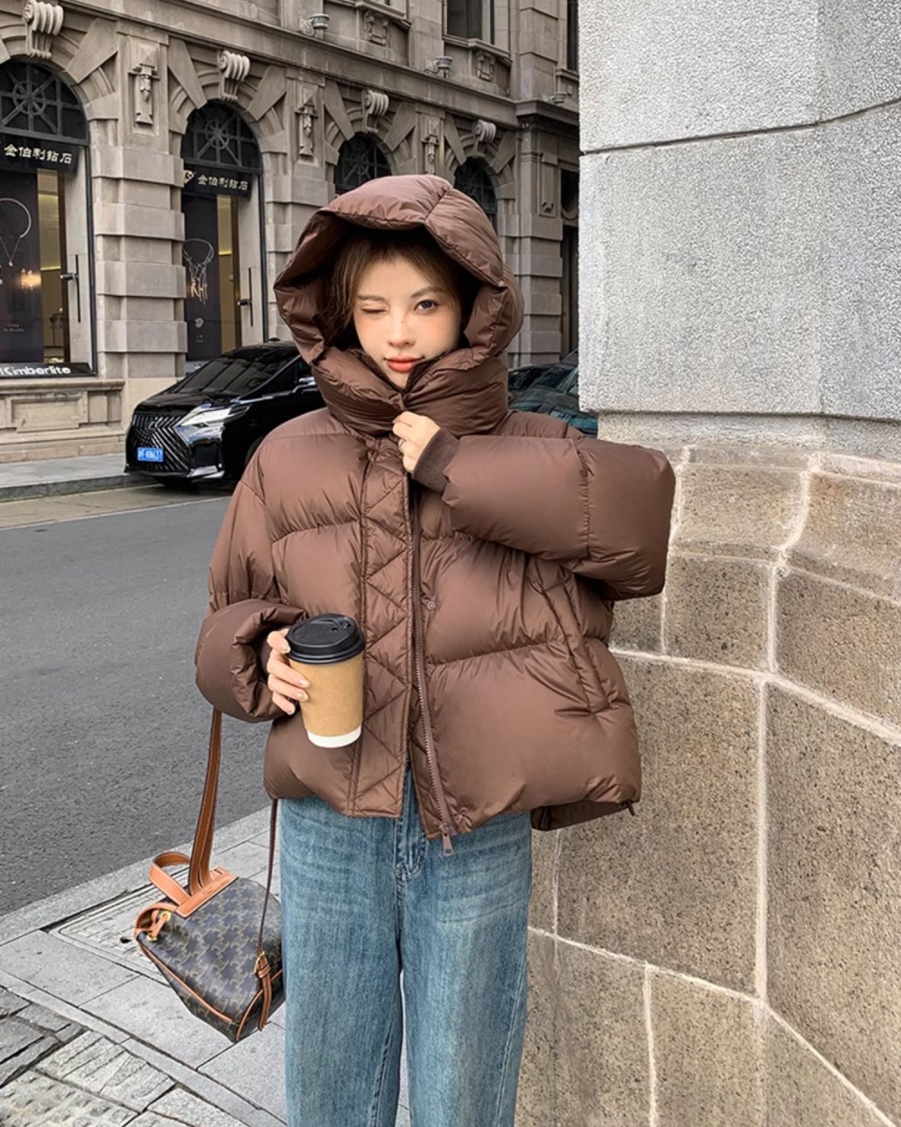 Down winter short coat loose thick bread clothing