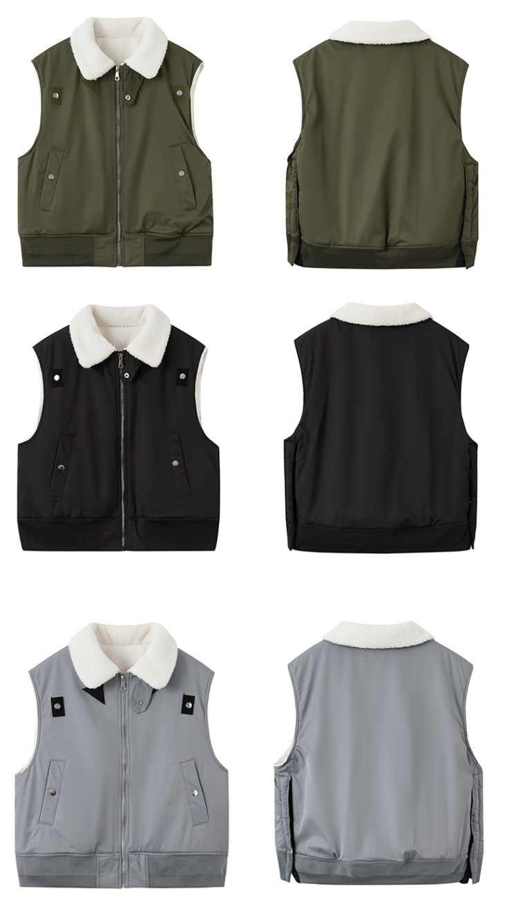 Short work clothing fur collar tops