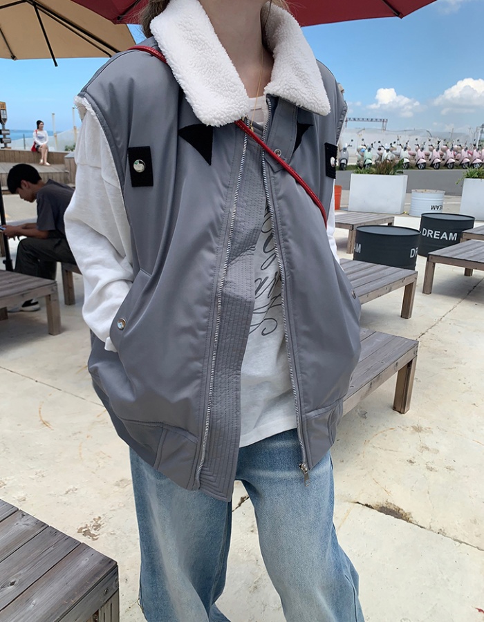 Short work clothing fur collar tops