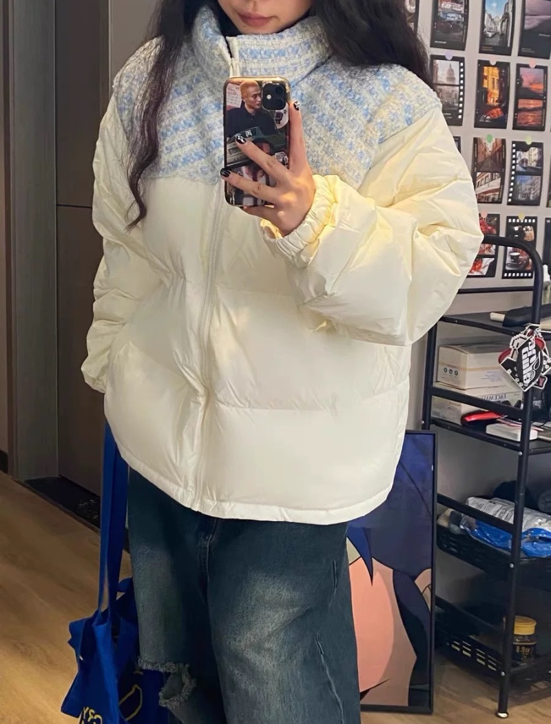 Winter couples cotton coat splice down coat for women