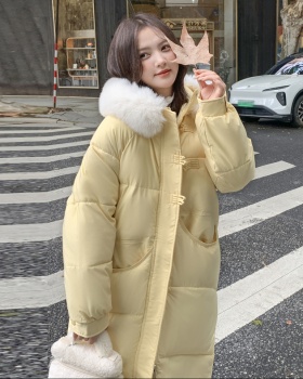 Winter fashion yellow cotton coat down long coat for women
