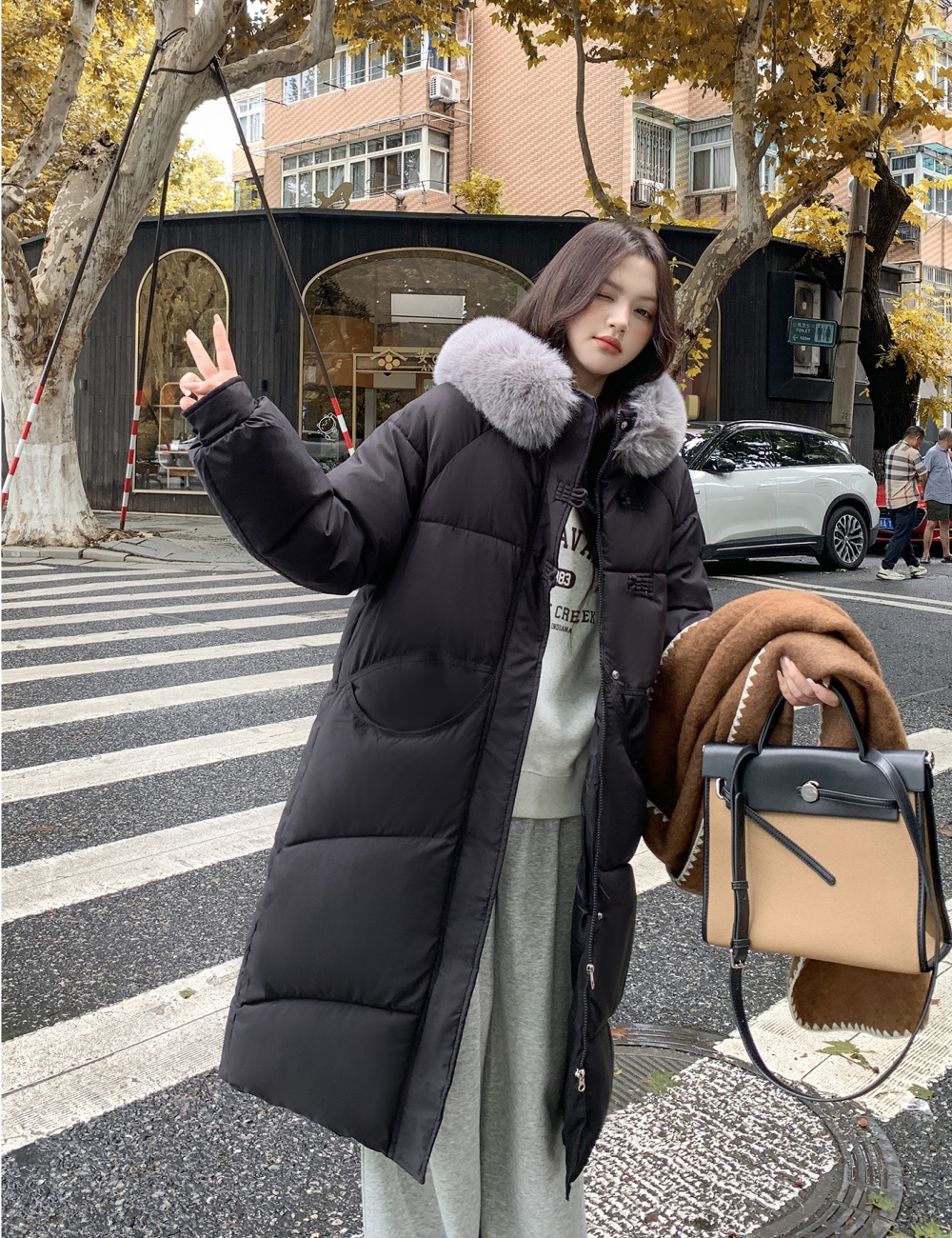 Winter fashion yellow cotton coat down long coat for women