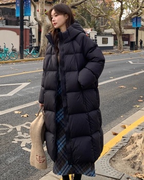 Winter plaid long coat pure hooded couples cotton coat