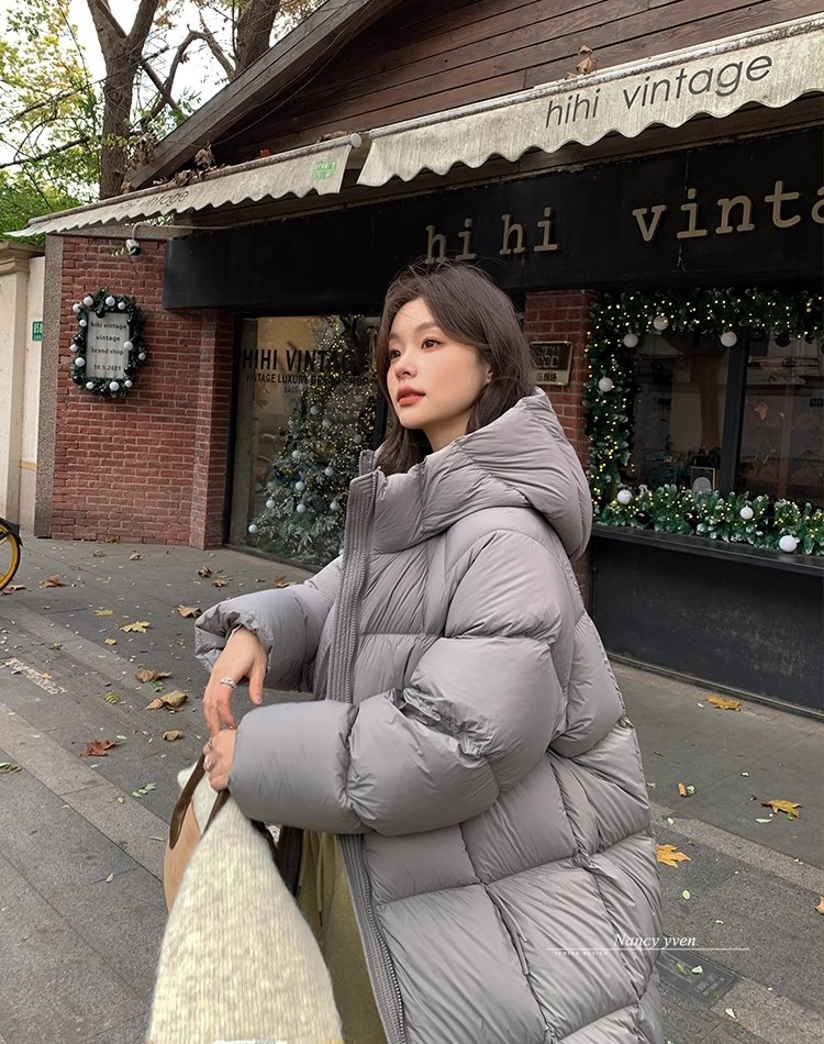 Winter plaid long coat pure hooded couples cotton coat